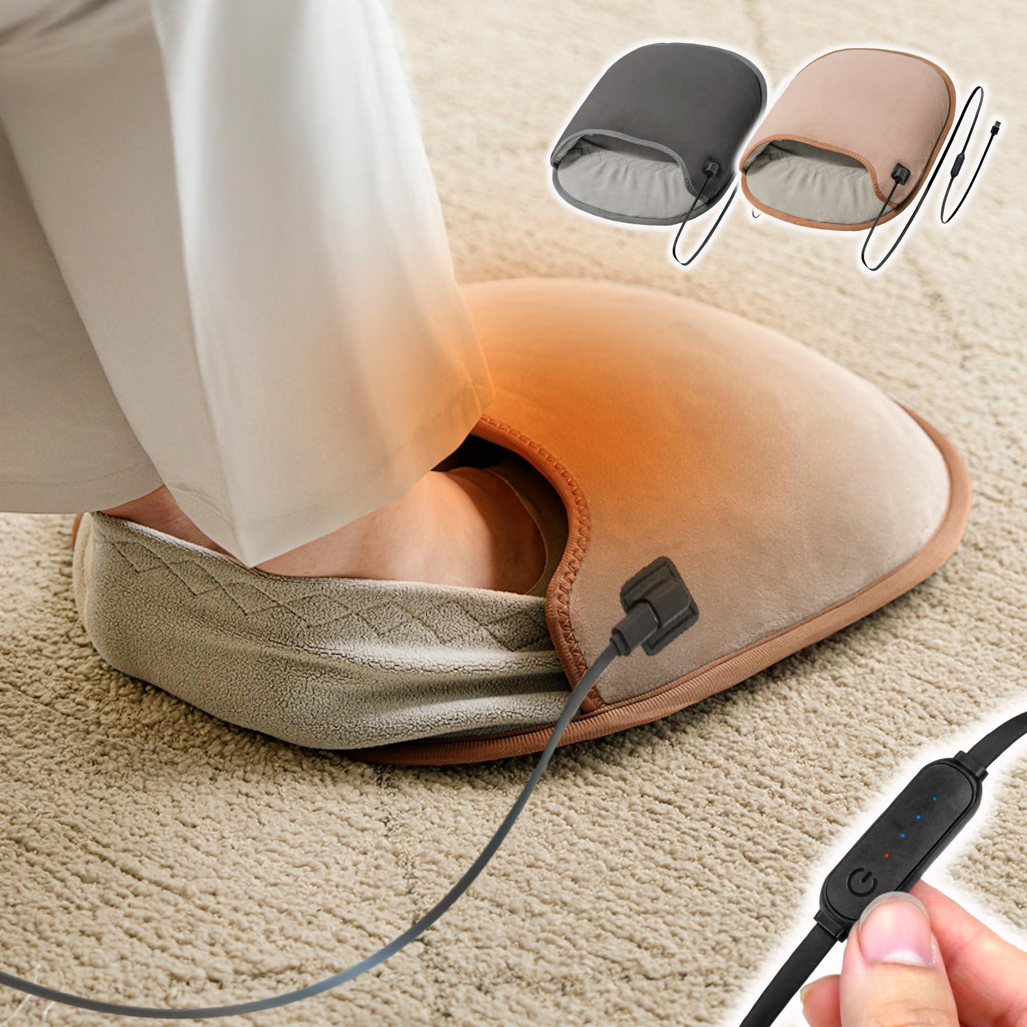 

a Nobel research Electric Foot Foot Insert with Heel USB 3 Temperature Super Cold Weather Energy enetanpo Foot Hot Single Person Perfect for and сірий колір