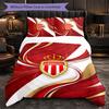 Monaco FC Themed Bedding 3Pcs Duvet Cover Set Decorative Bed Linen For Teen Room Home Decoration