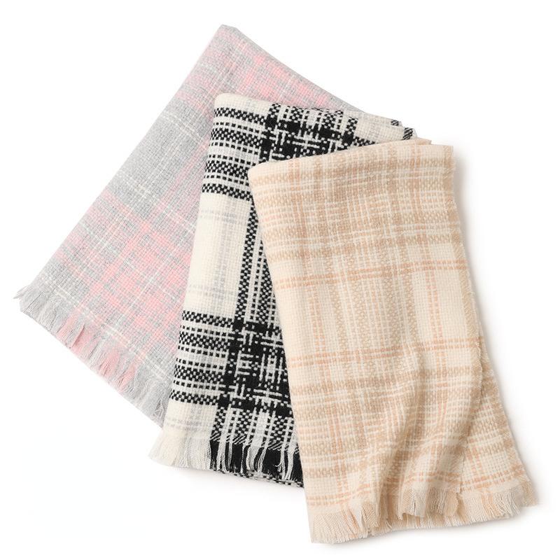 Scarf for Women Winter Warm Thicken Shawls and Wraps Long Blanket Knitted Scarf with Tassel Wool Pashmina