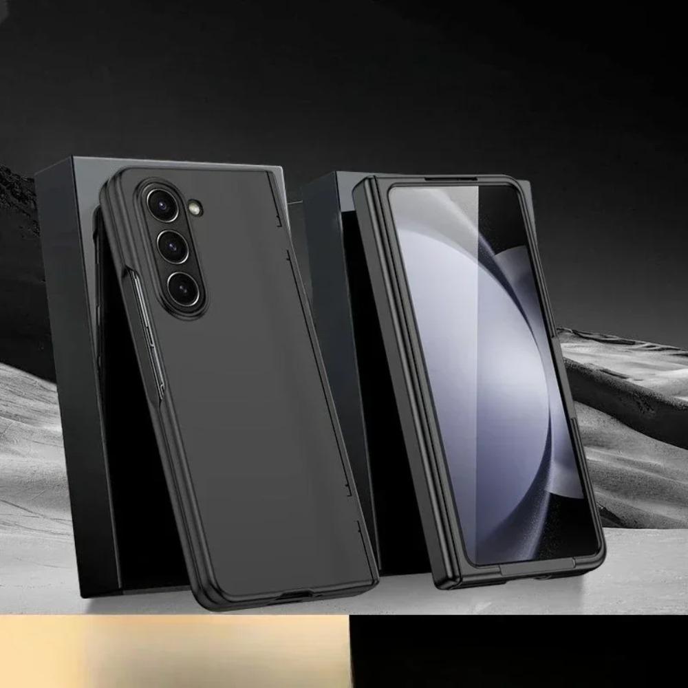 High-end Solid Color Hard PC Phone Case for Samsung Galaxy Z Fold7 Fold6 Fold5 Fold4 3 Matte Shockproof Hinge Protective Cover