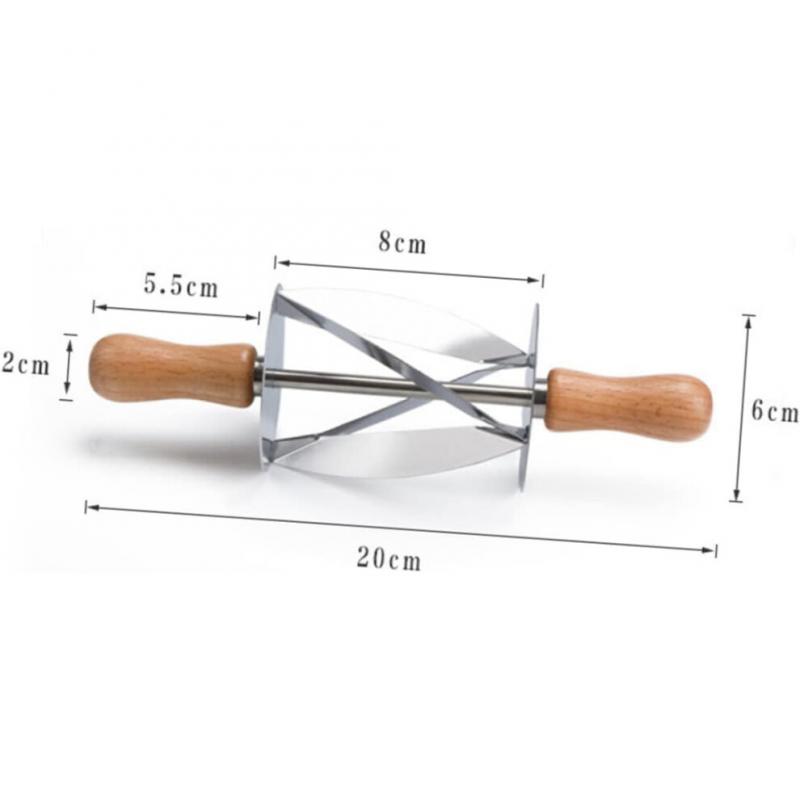 Stainless Steel Baking Knives Set of 4 - Croissant Cutter, Doughnut Moulds, Grid Cutter, Baking Tools
