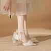 White Stiletto High Heels with Two-Way Butterfly Design - Perfect for Weddings