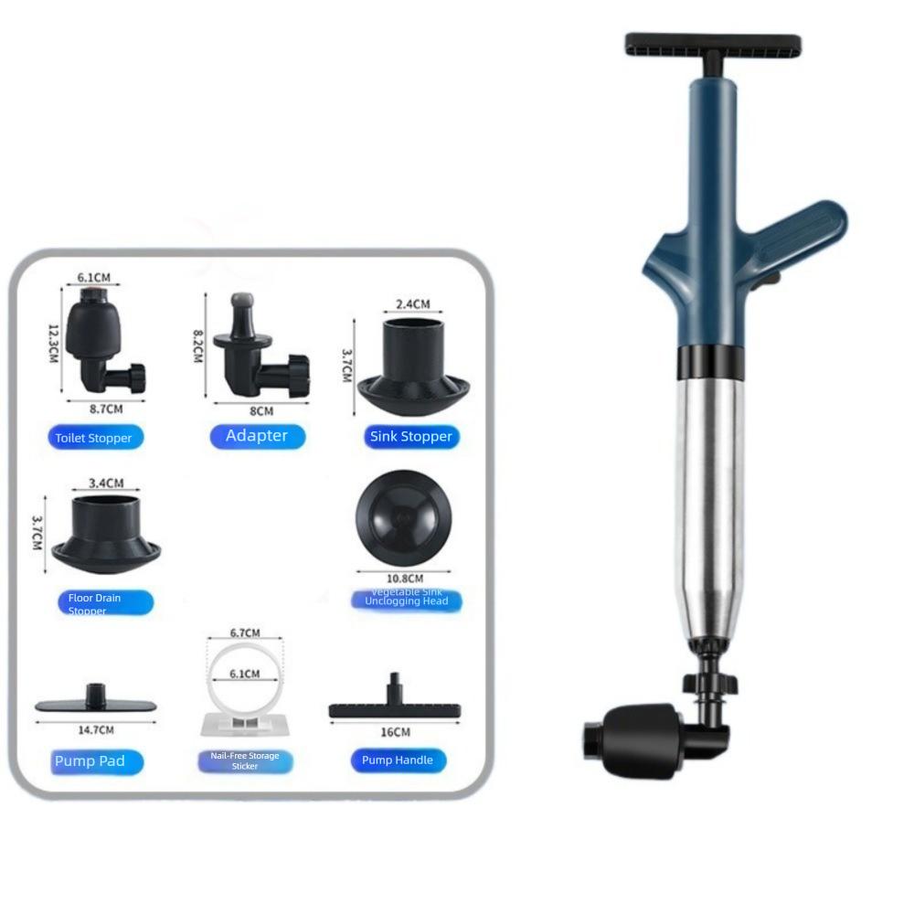 

High Pressure Pneumatic Drain Blaster Powerful Drain Clog Remover Kitchen Drain синий