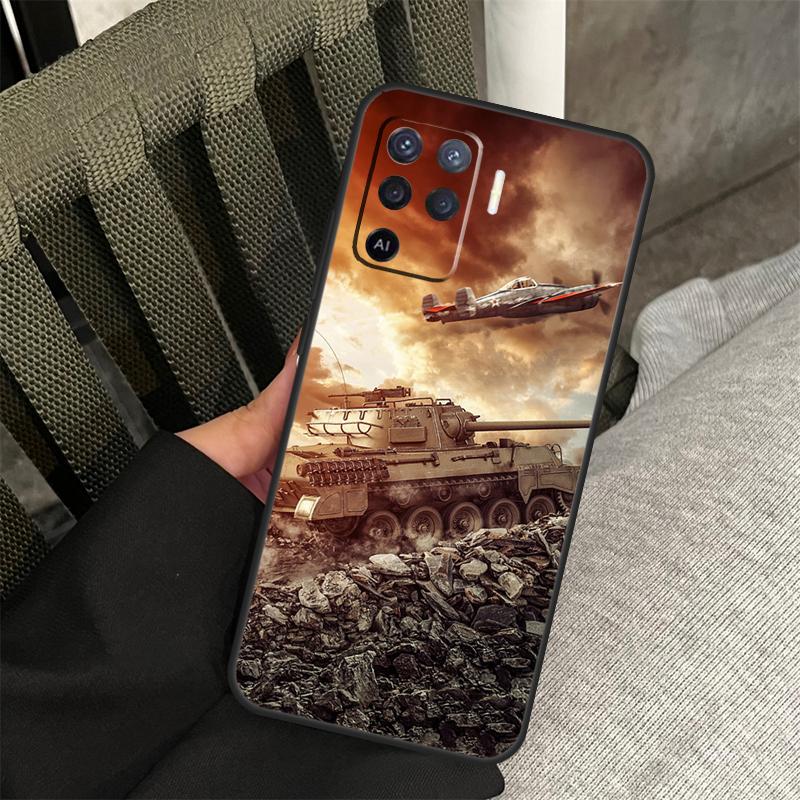 World Of Tanks Case For OPPO A78 A77 A17 A15 A52 A72 A91 A93 A5 A9 A54 A74 A94 A53s A54s A57s A16 A76 A96