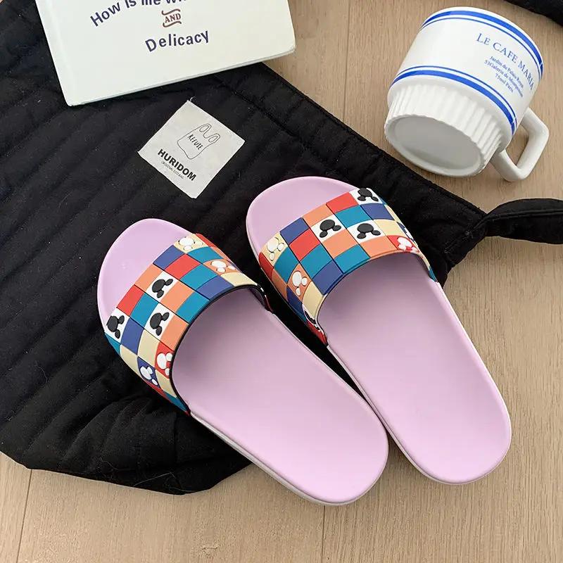 Fashion Bathroom Home Open Toe Indoor Women's Slippers and Ladies Sandals Anime 2024 Platform Slides Kawaii Cute House Cartoon Shoes W F