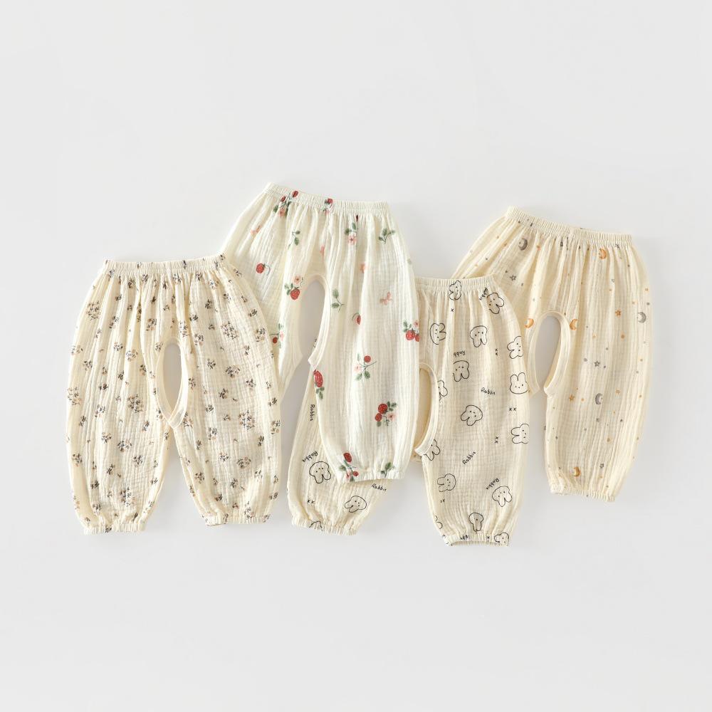 Summer Thin Pure Cotton Anti-Mosquito Gauze Pants for Children: Crotch-Opening, A-Class, Loose Wide-Leg Design for Outdoor and Casual Home Wear