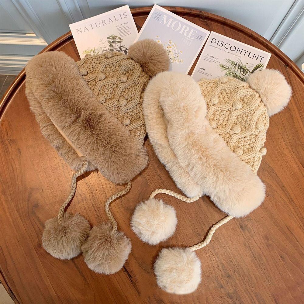 Windproof Skiing Cap Thicken Children Warm Cap Cute Ear Protection Hat Outdoors