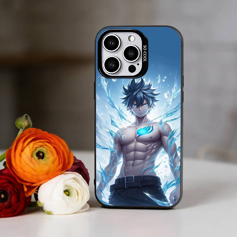 Anime F-Fairy T-Tail Gray Fullbuster Phone Case For iPhone 17,16,15,14,13,12,11 Plus,Pro Max,XS,Colorful Silver Black Cover iPhone12PRO