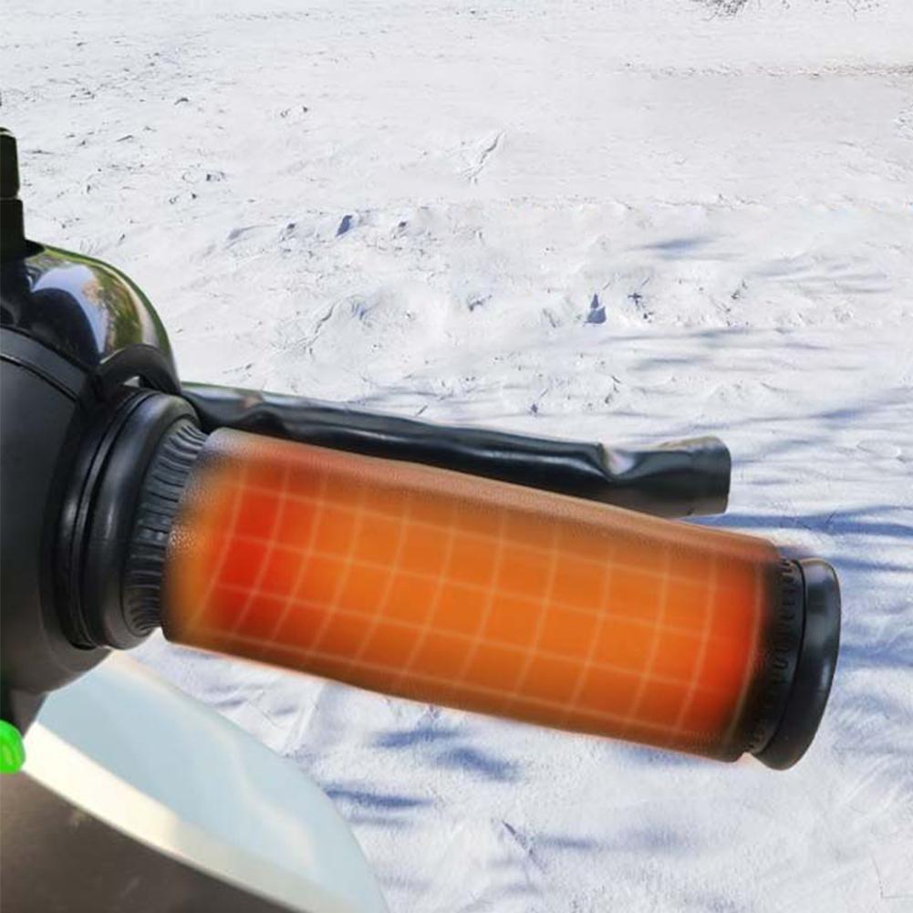 Electric Heated Grip Cover USB Anti Slip Motorcycle Hand Heated Grips 6 Gear Anti Vibration Handlebar Warmer Sleeves with Switch