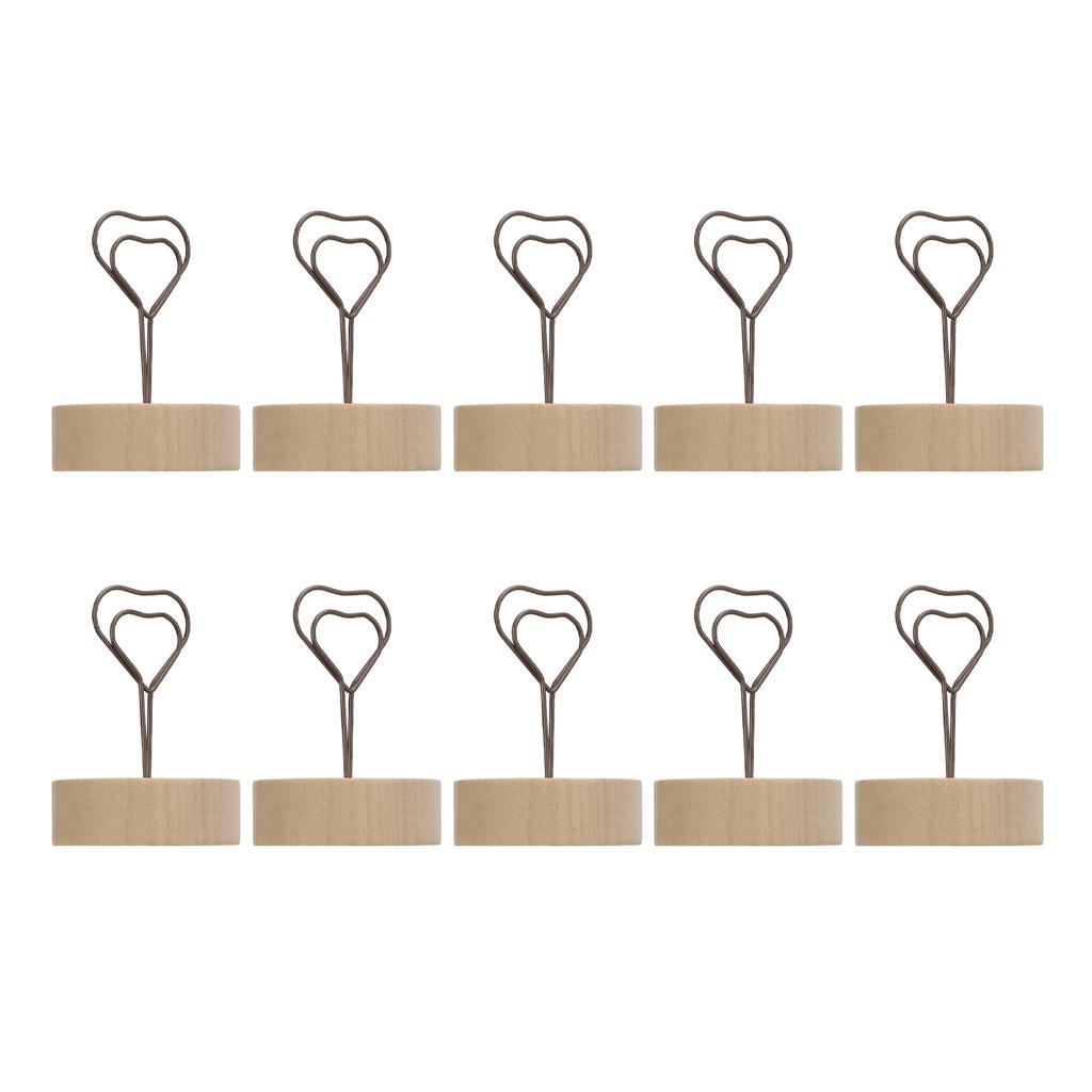 10Pcs Table Card Holder Retro Heart Shape Cute Design Business Card Photo Holder for Office Home Des