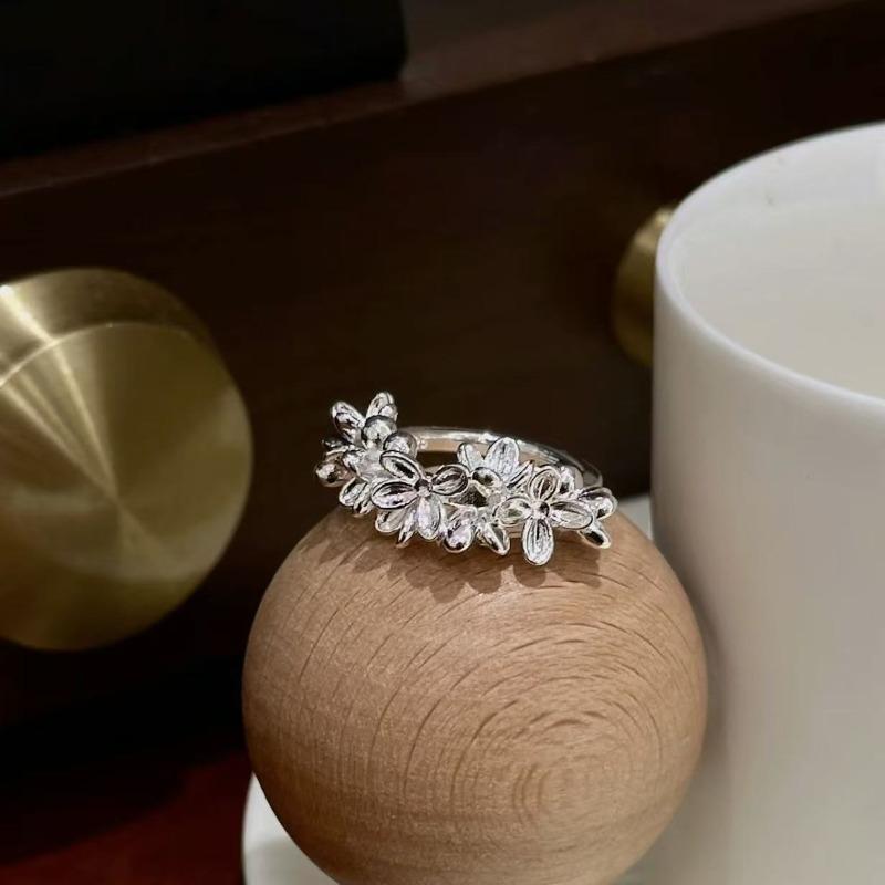 925 Sterling Silver Retro Plain Silver Ring for Women Does Not Fade, Light Luxury, High-end Sense, Versatile Opening Fashion Personality Ring