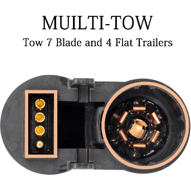 Towing Solutions Vehicle Wiring Kit, 7 Pin Trailer Towing Wiring Harness Connector For Truck Ford GM Chevy