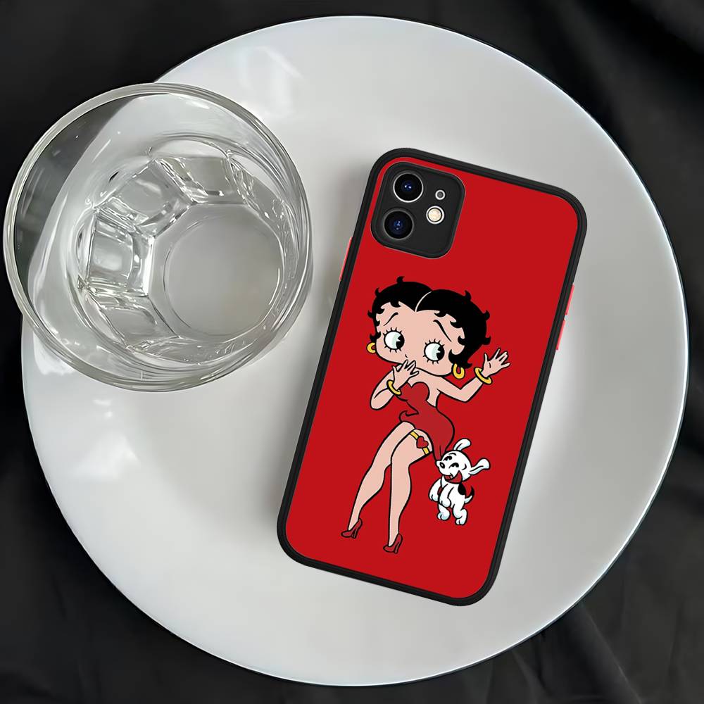 B-Betty Cute B-Boop Phone Case For iPhone 11 12 13 14 15 16 Pro Plus X XS MAX Matte Bumper Shockproof Cover