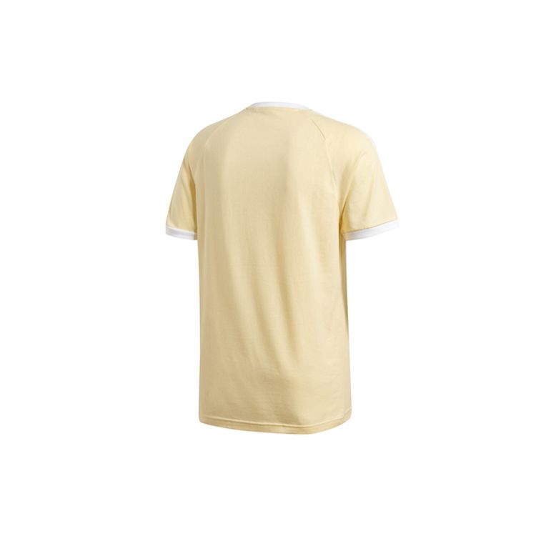 Adidas Originals Retro Striped Series 3-Stripes Tee Logo Stripe Short Sleeve T-Shirt Men Tops Yellow FM3777
