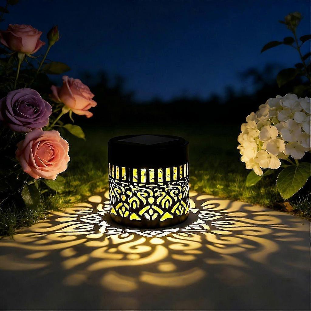 2026 Hot!! Iron sunflower mandala hollow projection solar light courtyard decorative light villa lawn atmosphere light