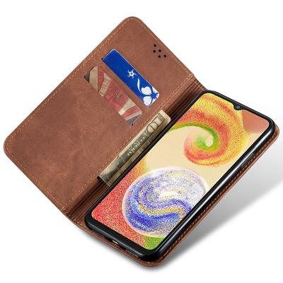 Für Samsung Galaxy M15 5G/F15 5G Hülle Jeansstoff Textur Leder Brieftasche Handyhülle