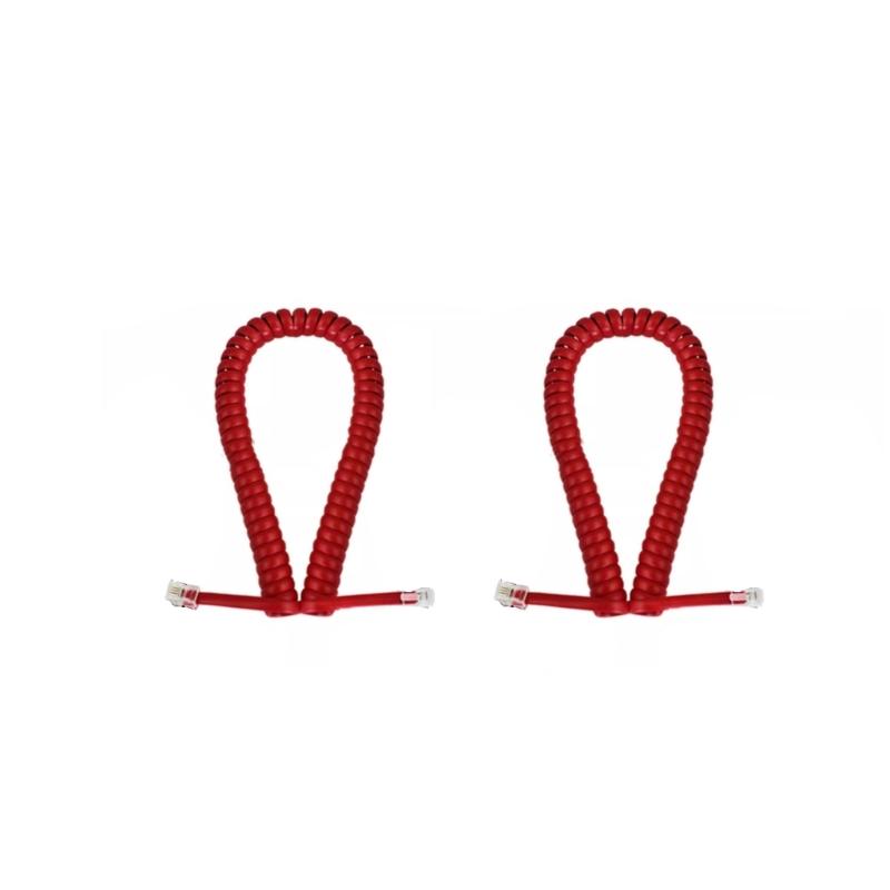 2/2.5/3/3.5m RJ12 4P4C Telephone Communication Cable With Gold Contacts Spring Coiled Cord Anti Twist Structure