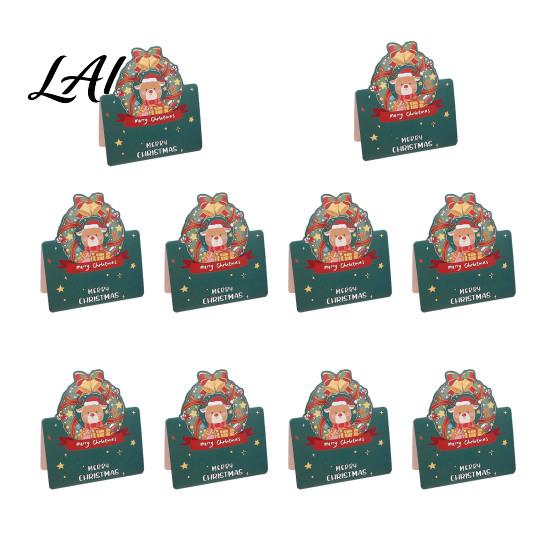 Colorful Paper Crafts 10 Pcs 3D Christmas Greeting Card Cute Tree Santa Snowman Holiday Cards Wreath Design for Festive Messages Wishes Eve