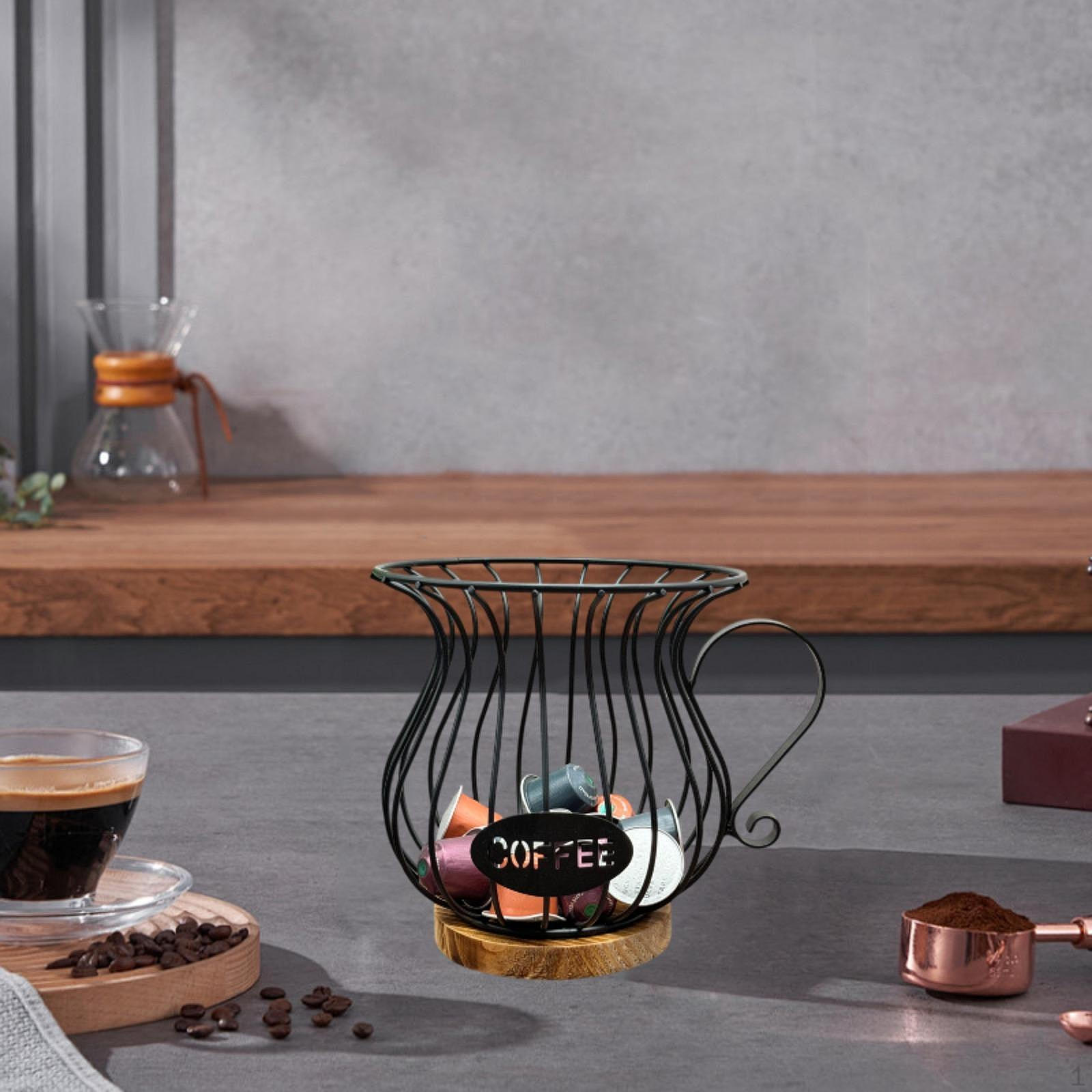 

Держатель для кофейных капсул, корзина для капсул, металлическая проволока с ручкой, органайзер для хранения чёрный