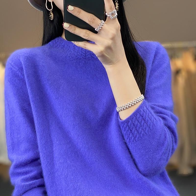 Suéter de cachemira para mujer Qinghe cachemira 30% cachemira 70% lana jersey de otoño e invierno cálido y a la moda