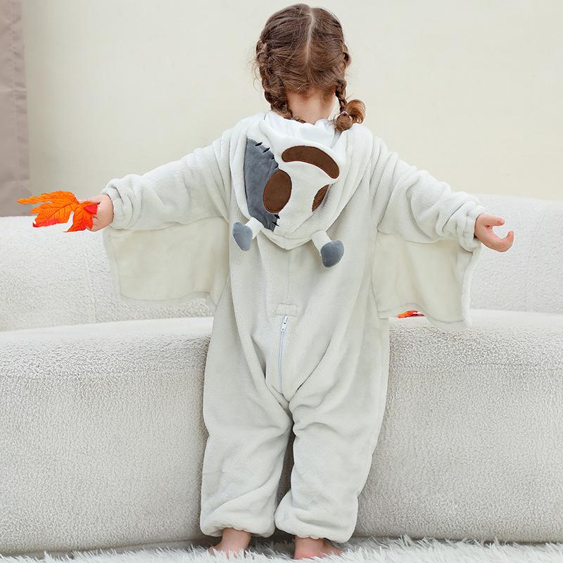 Dziecięcy kombinezon strój na Halloween piżama świąteczna polarowy strój ciepłe stroje świąteczne dla chłopców i dziewczynek przytulny świąteczny strój