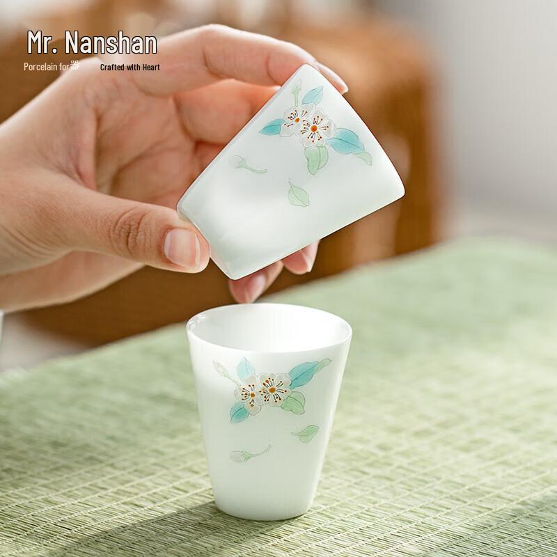 Hand-painted Begonia Jade Porcelain Tea Cup