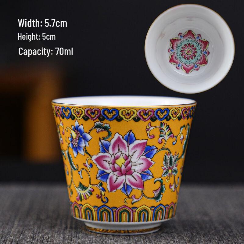 TIBORANG Enamel Ceramic Teacups