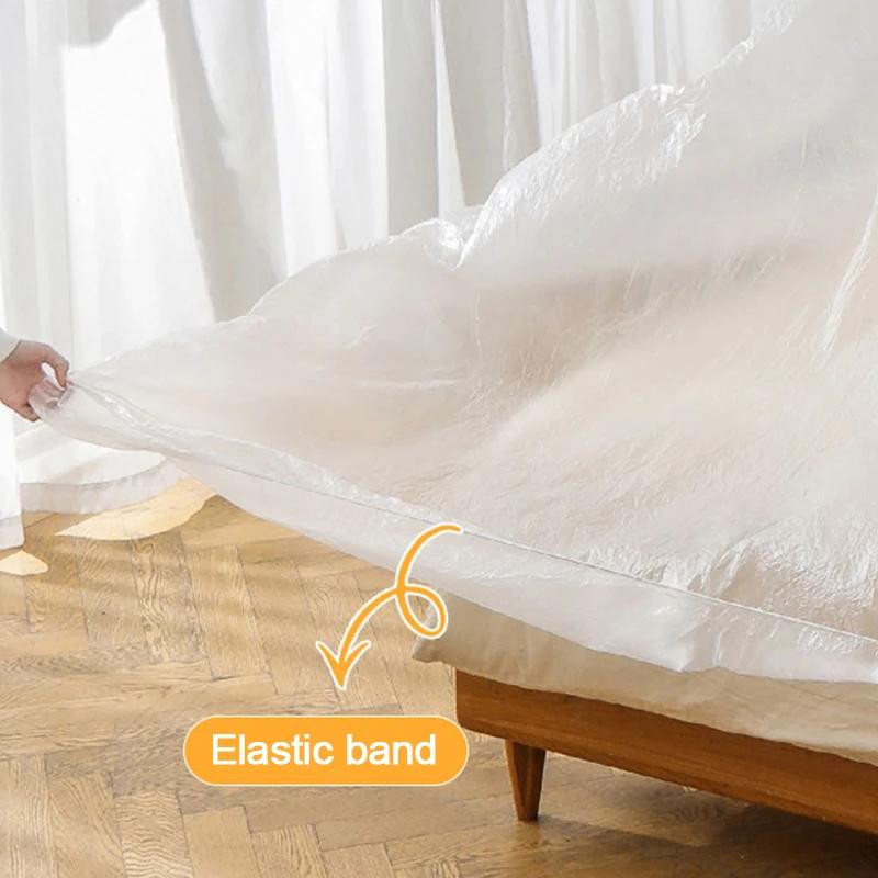 Disposable Dust Covers Elastic 2pcs Plastic Dust Film Sofa Dustproof For Furniture Dormitory Sofa Wall Painting Dust Protection