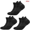 3/6 Pairs Men Odor Resistant Knitted Sports Socks Sweat Absorbing Breathable Durable Cushioning Running Basketball Socks