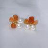 Baroque Pearl Five-Petal Flower Earrings - S925 Silver, Original Retro Design, Versatile Celebrity Style