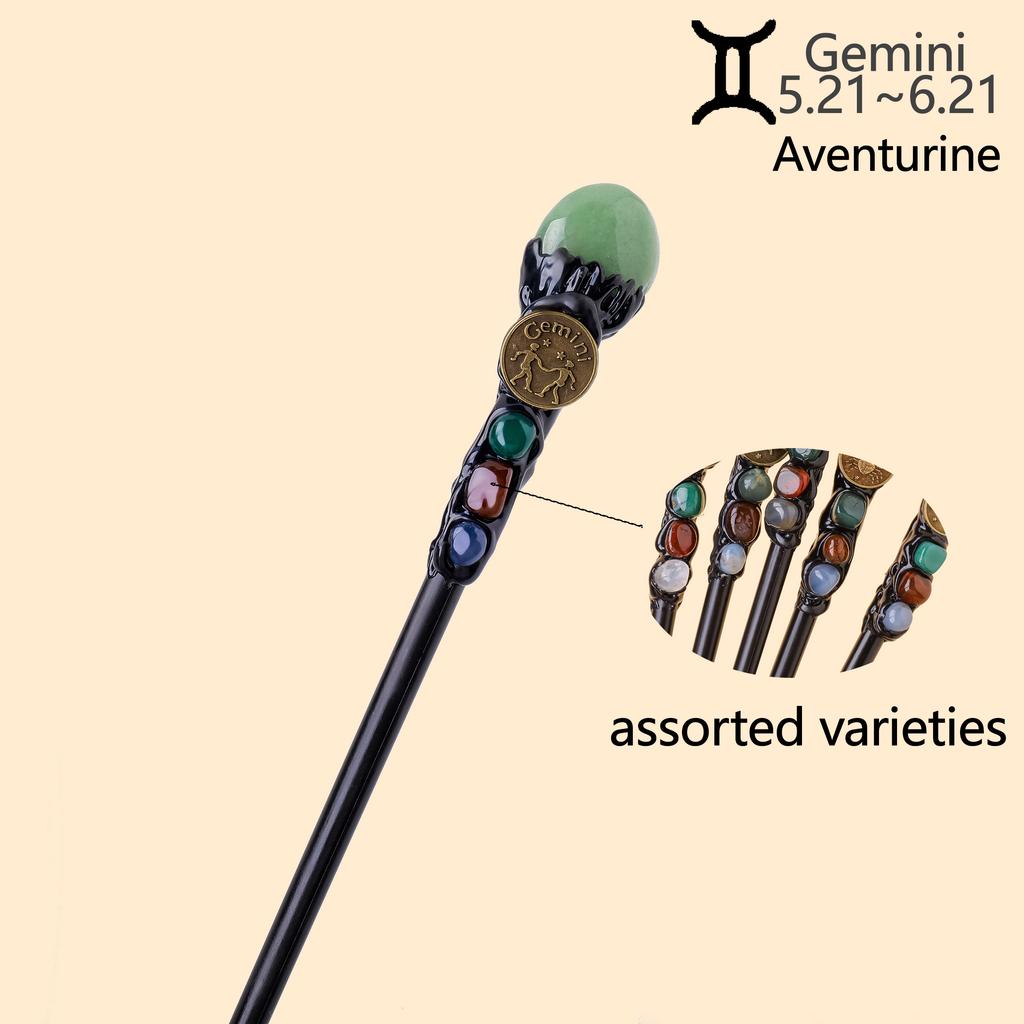 1pc Natural crystal Rolling Stone twelve Constellations scepter Magic wand Handmade DIY fairy wand magic wand propscrystal tower