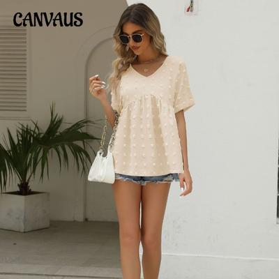 Plus  Size Women's Summer New V Neck Loose Sleeve Top