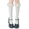 Lace Lace Calf Socks Japanese Lolita Socks Women'S Autumn Thin White Stacked Socks Bow Mid-Leg Socks