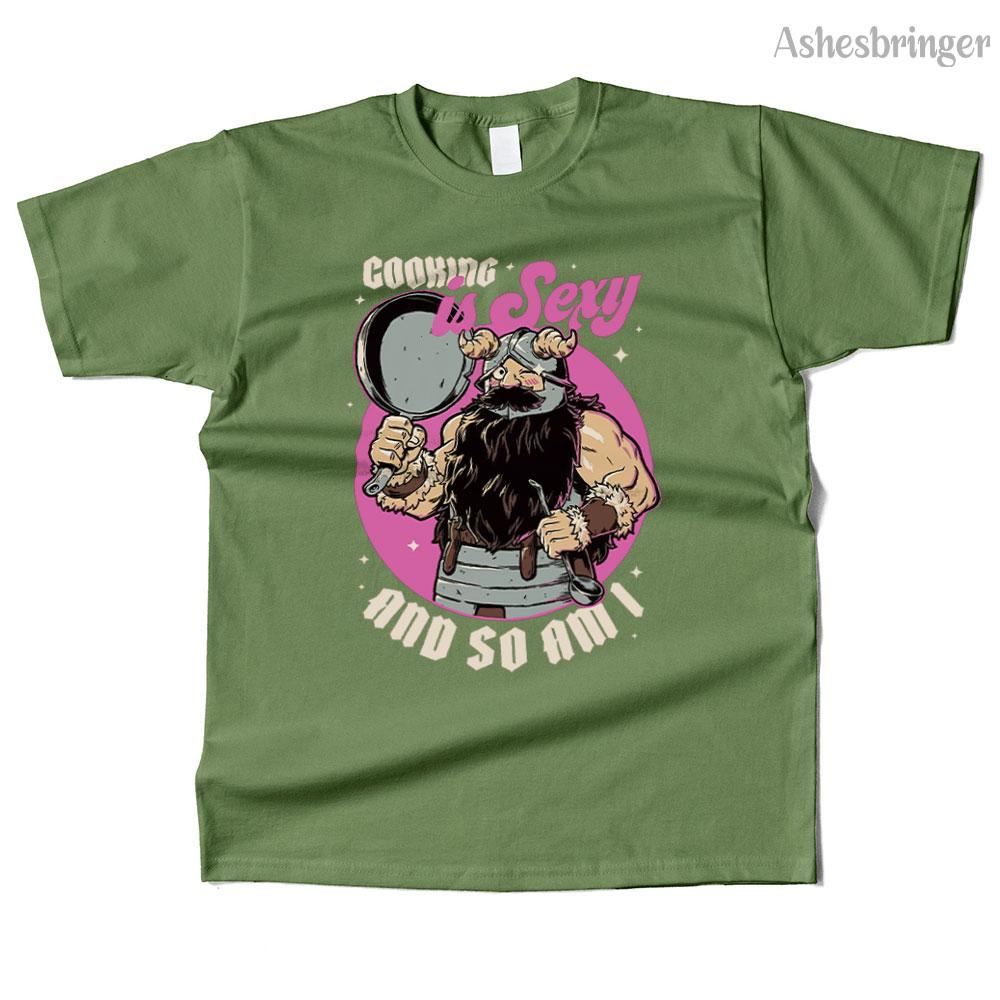 Mens Cotton Cooking Dwarf Graphic Funny T Shirt Street Casual Style Tee for Men and Women