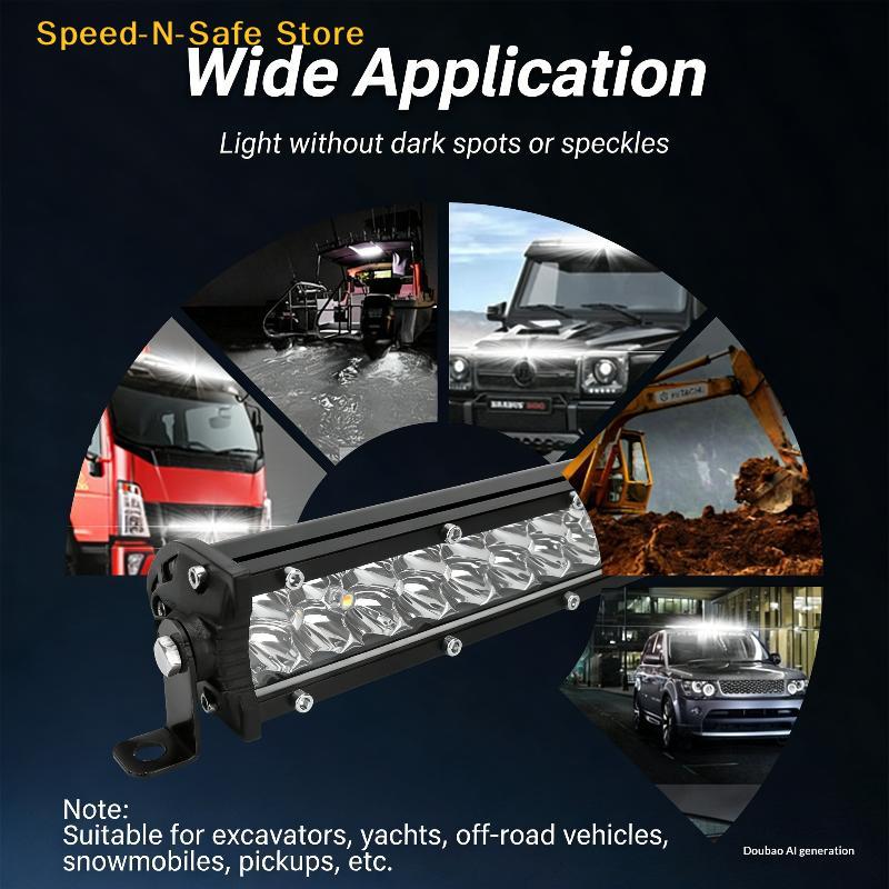 8.5 Inch Slim LED Light Bar For Truck Tractor, Small LED Pods Off Road Driving Auxiliary Fog Lights 60W 6000lm, Waterproof