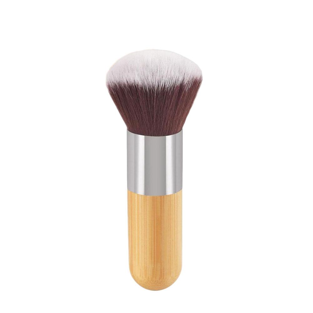Bamboo Handle Makeup Brushes Flat Top Round Head Foundation Brush Beauty Tools 1 Pc
