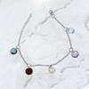 Silver Bracelet with Natural Amethyst 9.381ct, Garnet, Green Quartz, London Blue Topaz, Topaz, Product Weight 3.86 G (2166573)