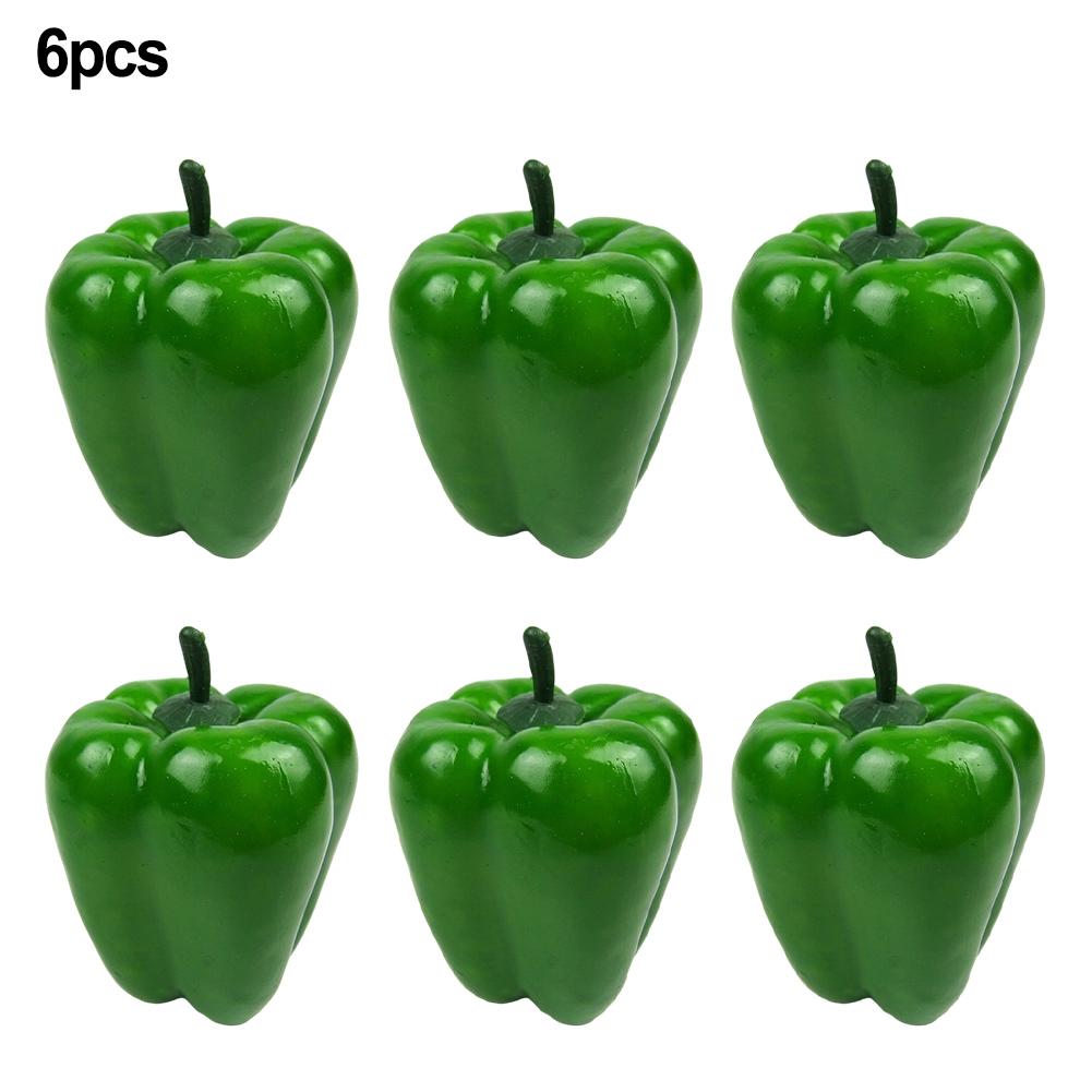Realistic 6 Pcs Artificial Chili Peppers Simulation Chili Artificial Pepper Fake Vegetables Decoration For Home Kitchen Wall