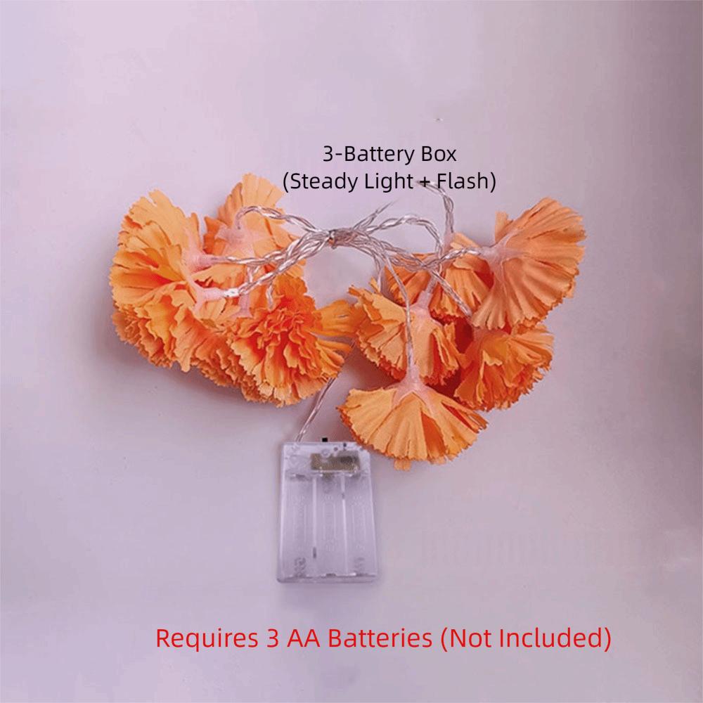 1.5/3m Mexican Marigold LED Light Battery Powered Orange Halloween Marigold Light String Garland String Lights