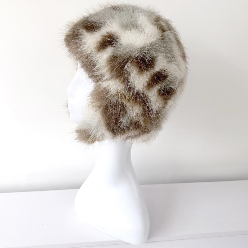 Cappello da Donna di Alta Gamma in Morbida Pelliccia Sintetica di Procione con Protezione per le Orecchie - Stile Secchiello Autunno/Inverno