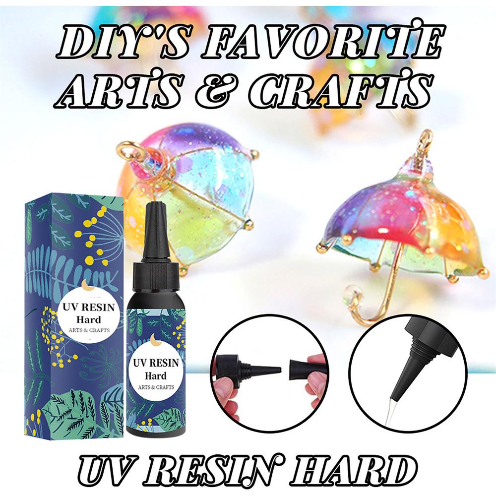 Transparent UV Glue Epoxy Resin Glue Hard Type Glue Craft Decoration Tool for DIY Resin Art  200g