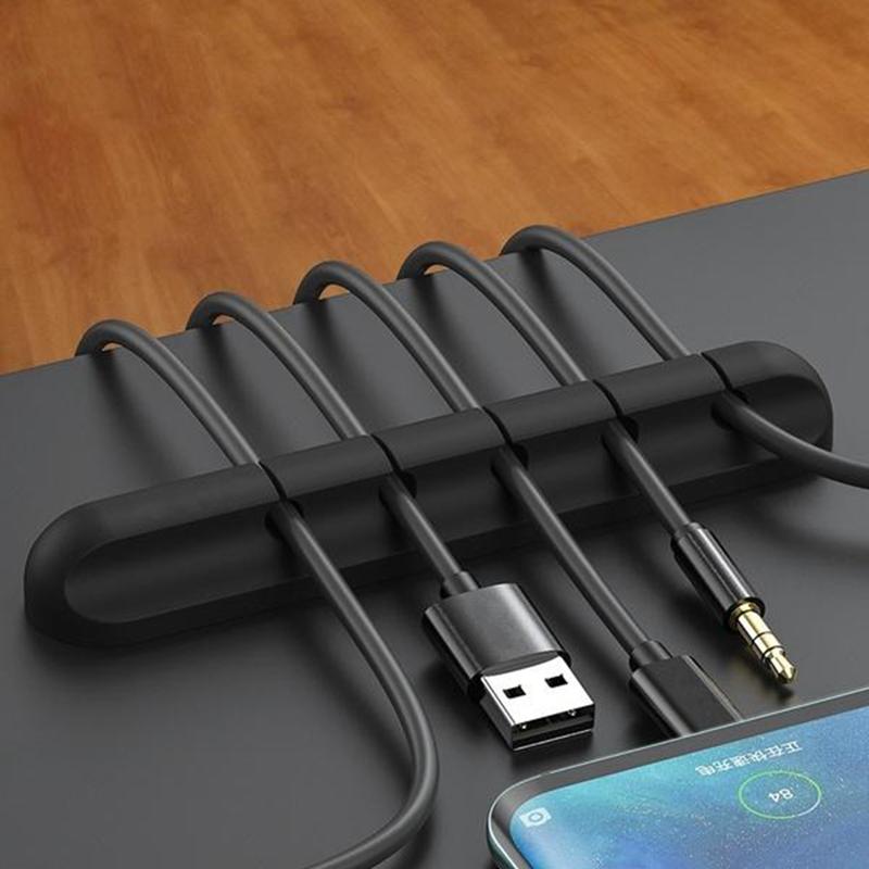 Organizér kabelů Silikonový kabel USB Stolní Tidy Klipy pro správu kabelů Držák kabelu pro TV