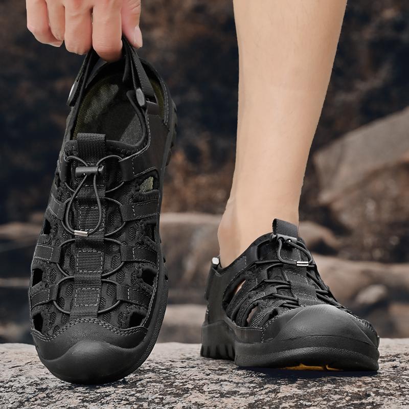 Summer Baotou Mesh Breathable Shoes Fashionable Men's Comfortable Outdoor Mountaineering and Waterwading Quick Drying Beach Shoe
