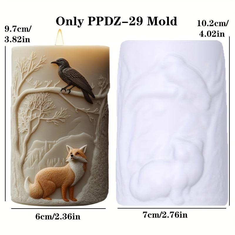Lumânare Aromaterapie Vulpe Corbul Sfânt Matriță Silicon DIY Pasăre Norocoasă Vulpe Lumânare Rășină Gips Argilă Vulpe și Corbul Relief Matrițe Beton
