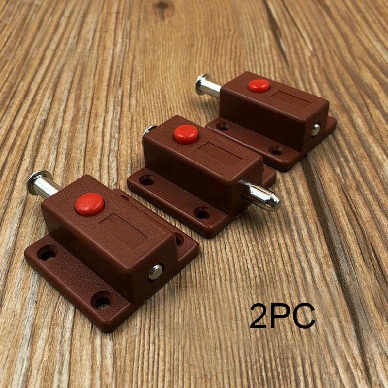 10pcs Door Bolt Exposed Spring Plastic Automatic Button Latch Door Chain Latch For Furniture Hardware