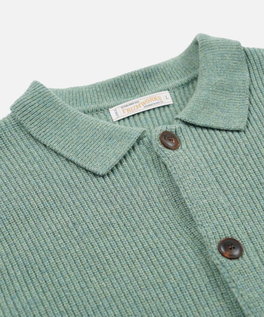 Frizmworks Ultra Heavyweight Collar Cardigan _ Jade Green