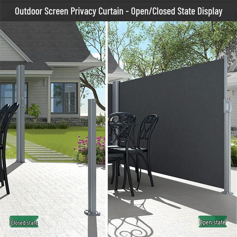Outdoor Aluminum Alloy Side Pull-Out Sunshade Awning for Sun and Privacy Protection