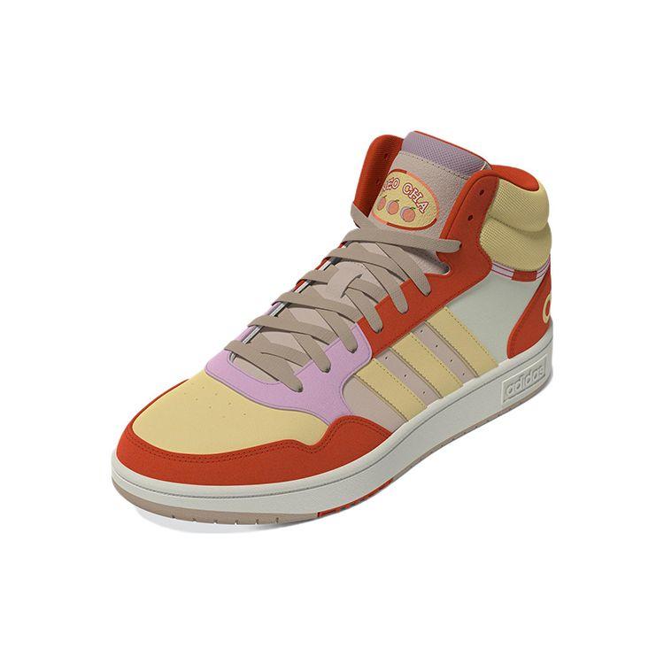 Adidas Neo Hoops 3.0 Mid Durable High-Top Sneakers Women Sneakers Orange Yellow FZ6573