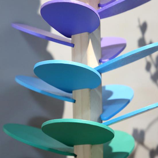 Marble Run Rainbow Sound Tree Children Fine Motor Skills Wooden Music Tree with 15 Balls Toddlers Boys Girls Educational Musical Tree Toy