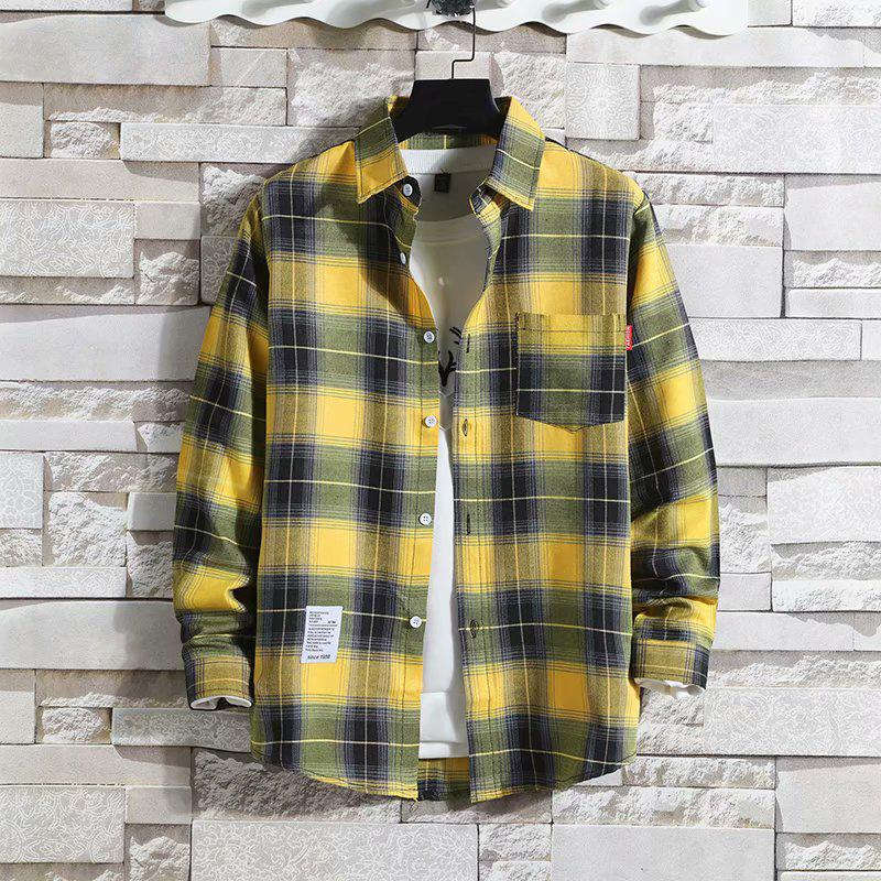 Hong Kong Style Men's Plaid Sun Protection Jacket - Long-Sleeved, Lightweight, Trendy & Stylish.